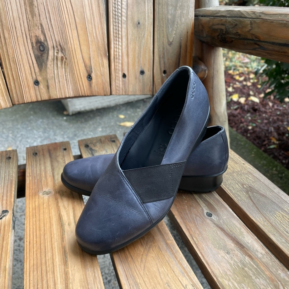 ECCO Felicia Wedge Loafer Women’s Size EUR 36 Leather Elastic Strap Slip On Shoe